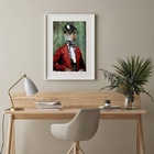 Quadro Decorativo Dona Onça - 60x48cm Moldura:madeira Branca