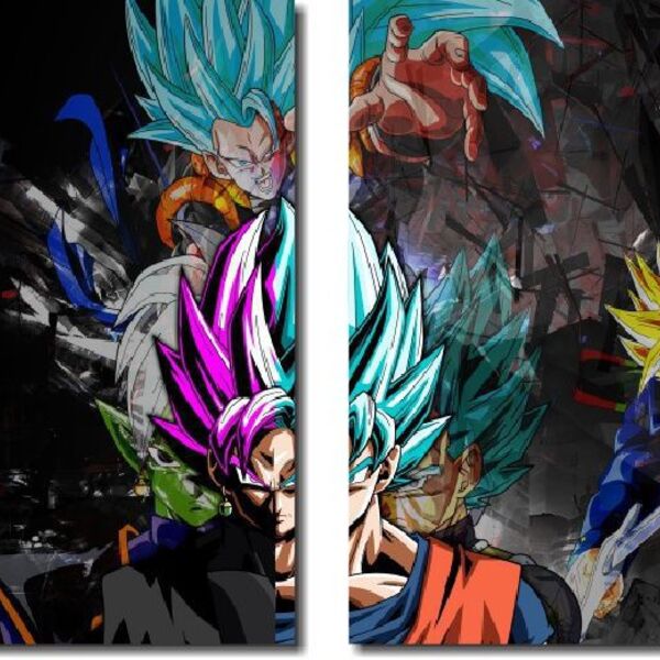 Quadro Decorativo Dragon Ball Goku Super Sayajin 2 Peça M22