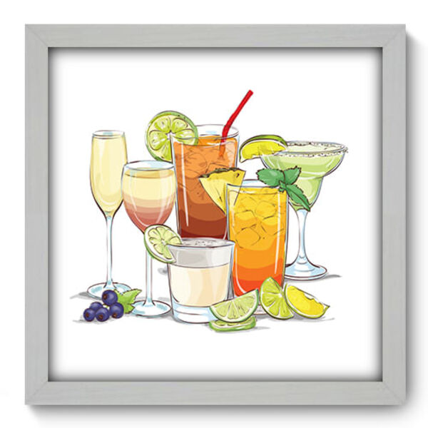 Quadro Decorativo - Drinks - 33cm X 33cm - 375qdcb