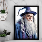 Quadro Decorativo Dumbledore - Bruxo 45x34cm Moldura Preta