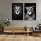 Quadro Decorativo Dupla Leão E Leoa