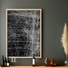 Quadro Decorativo Duplo   40x60cm- Conexões - Riscos -  Moldu