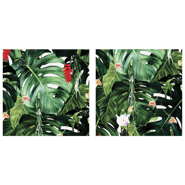 Quadro Decorativo Duplo De Acrilico De Parede Paisagem Flores E Folhas Artframe Leroy Merlin