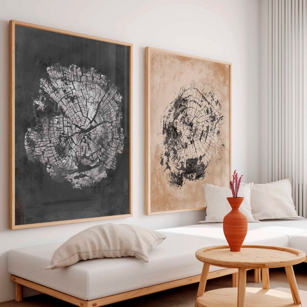 Quadro Decorativo Duplo - Díptico Anéis Do Tempo 50x70cm -  M