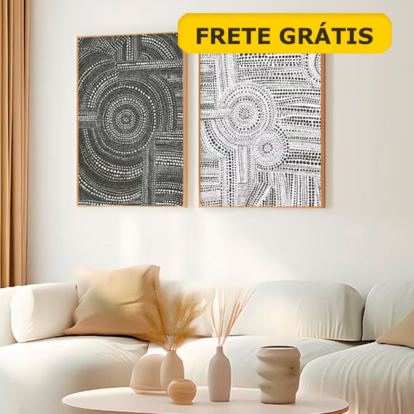 Quadro Decorativo Duplo - Pulsar Infinito 80x120cm - Com Mold