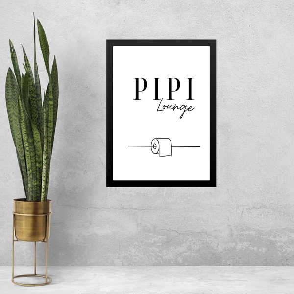 Quadro Decorativo E Divertido Para Banheiro Minimalista 45x34