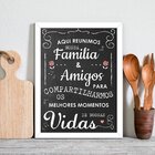 Quadro Decorativo Efeito Lousa Família E Amigos