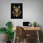 Quadro Decorativo Egípcio Anubis - Preto E Dourado 33x24cm Mo