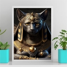 Quadro Decorativo Egípicio Anubis 33x24cm - Com Vidro Moldura