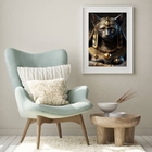 Quadro Decorativo Egípicio Anubis - 60x48cm Moldura:madeira B