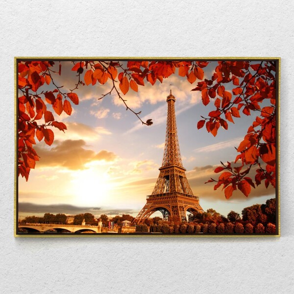 Quadro Decorativo Eiffel Tower França Com Moldura E Sem Vidro