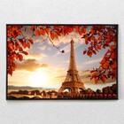 Quadro Decorativo Eiffel Tower França Horizontal Com Moldura