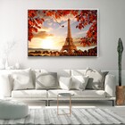 Quadro Decorativo Eiffel Tower França Horizontal Com Moldura
