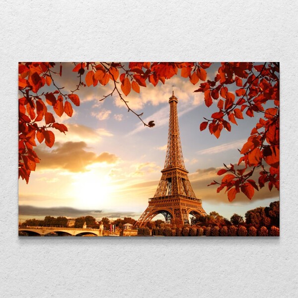 Quadro Decorativo Eiffel Tower França Horizontal Sem Moldura