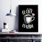 Quadro Decorativo El Café Es Vida 45x34cm Moldura Branca