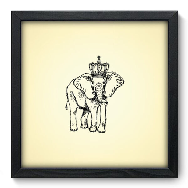 Quadro Decorativo - Elefante - 33cm X 33cm - 061qdsp