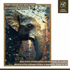 Quadro Decorativo Elefante Abstrato 007 Moldura Em Madeira 40