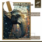Quadro Decorativo Elefante Abstrato 007 Moldura Em Madeira 40