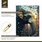 Quadro Decorativo Elefante Abstrato 007 Moldura Em Madeira Co