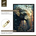 Quadro Decorativo Elefante Abstrato 007 Moldura Em Madeira Co