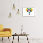 Quadro Decorativo Elefante Abstrato Colorido