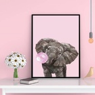 Quadro Decorativo Elefante Bubble Gum 24x18cm - Com Vidro Mol