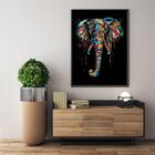 Quadro Decorativo Elefante Colorido 40x60 Com Moldura E Vidro