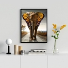 Quadro Decorativo Elefante Com Orelha Asas Borboleta 45x34cm