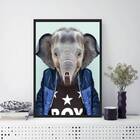 Quadro Decorativo Elefante Fashion 33x24cm - Com Vidro Moldur