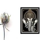 Quadro Decorativo Elefante Ganesha 24x18cm - Com Vidro Moldur