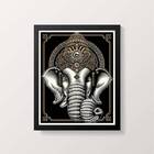 Quadro Decorativo Elefante Ganesha 33x24cm - Com Vidro Moldur
