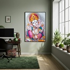 Quadro Decorativo Elefante Ganesha Baby  - 70x50cm Moldura Br