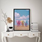 Quadro Decorativo Elefantes Coloridos Candy Colors 45x34cm Mo