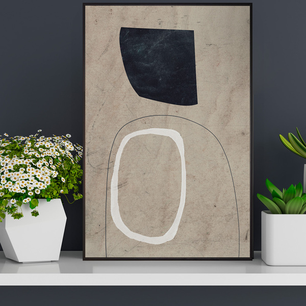 Quadro Decorativo Em Canvas Branco E Cinza 60x90 Cm  - D'rossi