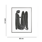 Quadro Decorativo Em Canvas Desenho Preto Mulher Sentada 100x