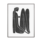 Quadro Decorativo Em Canvas Desenho Preto Mulher Sentada 100x