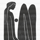 Quadro Decorativo Em Canvas Desenho Preto Mulher Sentada 100x