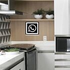 Quadro Decorativo em Mdf Preto com Aplique Formato WhatsApp