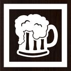 Quadro Decorativo em Mdf Tabaco com Aplique Formato Caneca de