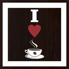 Quadro Decorativo em Mdf Tabaco Formato de I Love Café