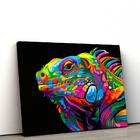 Quadro Decorativo Em Tecido Canvas 40x60cm Iguana Colorida