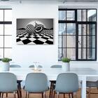 Quadro Decorativo Em Tecido Canvas 40x60cm Ilusao Optica Pret