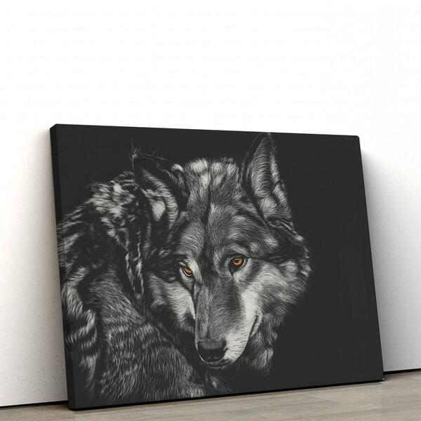Quadro Decorativo Em Tecido Canvas 40x60cm Lobo Pb