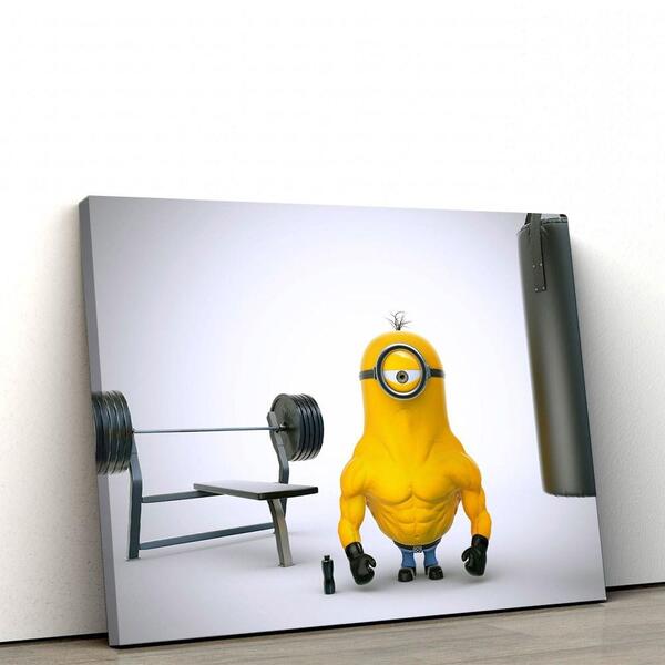 Quadro Decorativo Em Tecido Canvas 40x60cm Minions Bombado