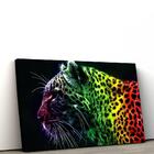 Quadro Decorativo Em Tecido Canvas 40x60cm Onça Colorida I