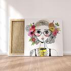 Quadro Decorativo Em Tecido Canvas 60x60cm Desenho Mulher