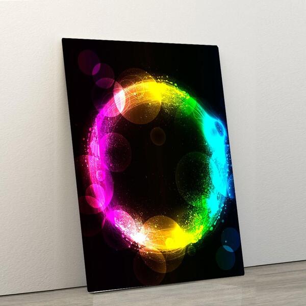 Quadro Decorativo Em Tecido Canvas 60x90cm Circulo Colorido