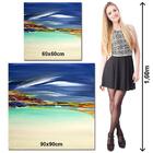 Quadro Decorativo Em Tecido Canvas 90x90cm Arvore Pintura