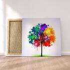 Quadro Decorativo Em Tecido Canvas 90x90cm Arvore Pintura