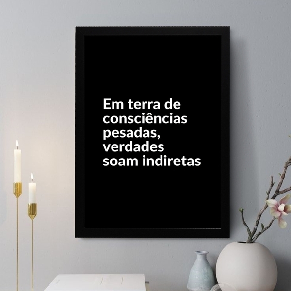 Quadro Decorativo Em Terra De Consciências Pesadas 33x24cm Mo